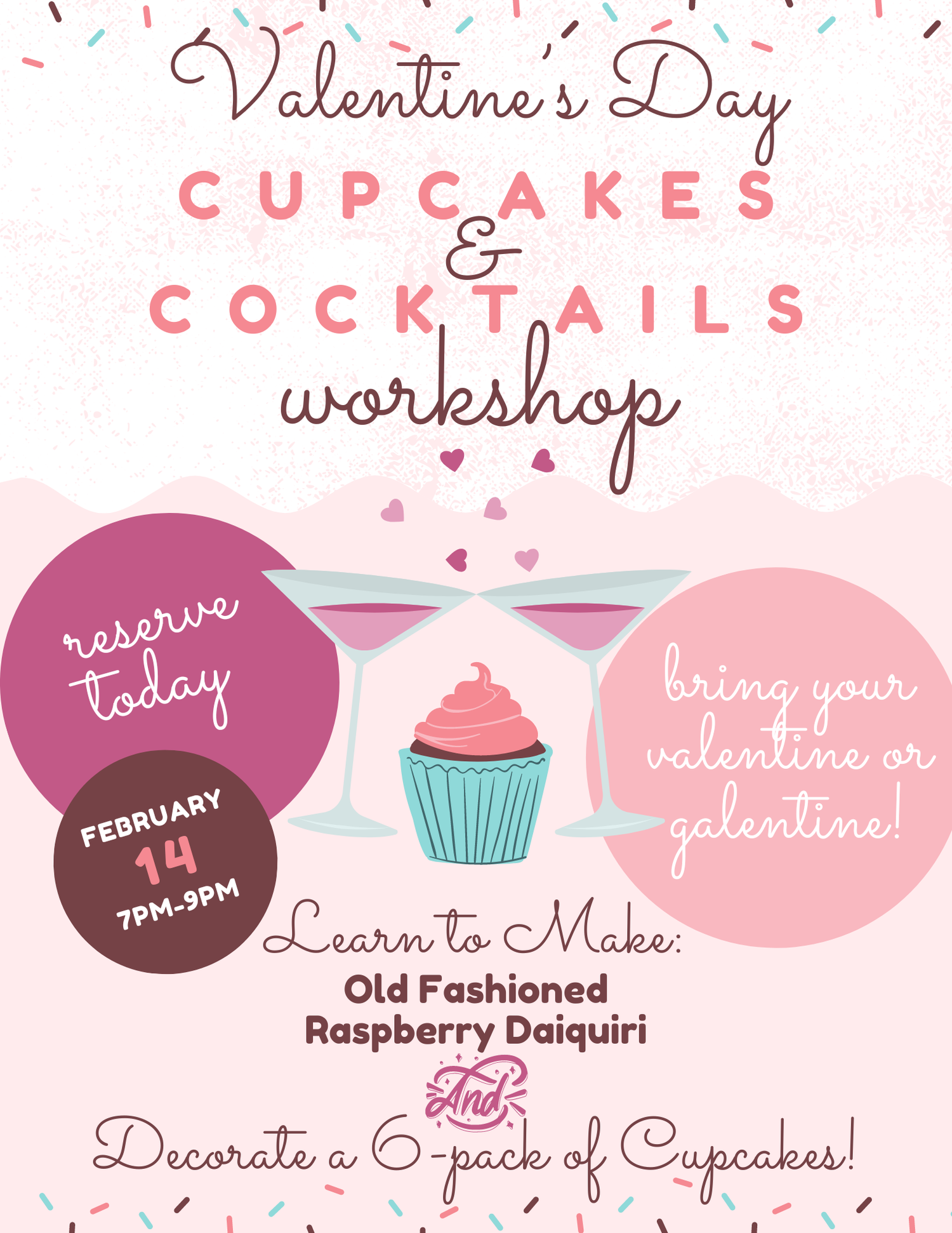 Cupcakes & Cocktails Workshop at Dollop Shop